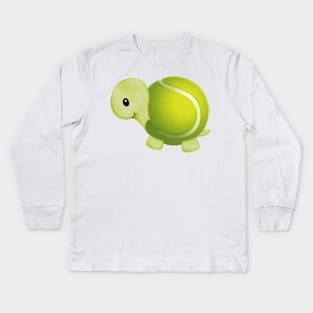 Tennis Ball Turtle Kids Long Sleeve T-Shirt